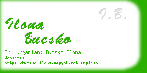 ilona bucsko business card